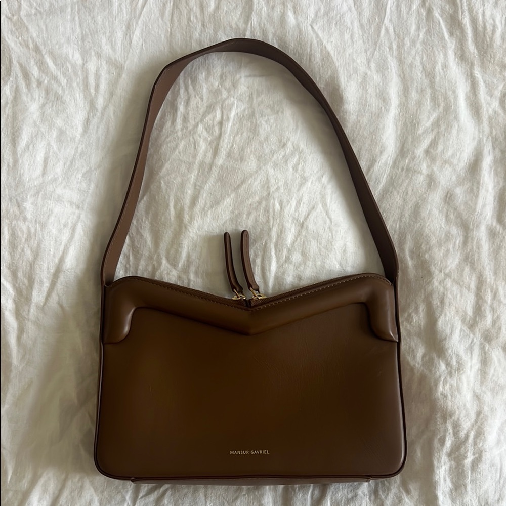 Mansur Gavriel Brown M Frame Baguette Shoulder Bag